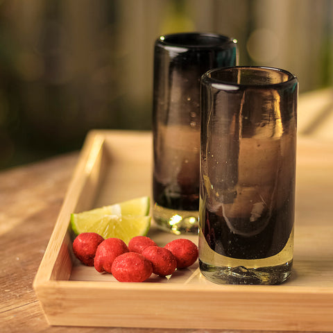Hand-Blown Mexican Shot Glasses – Smoke | Set of 4 | 2 oz - MEXTEQUIL