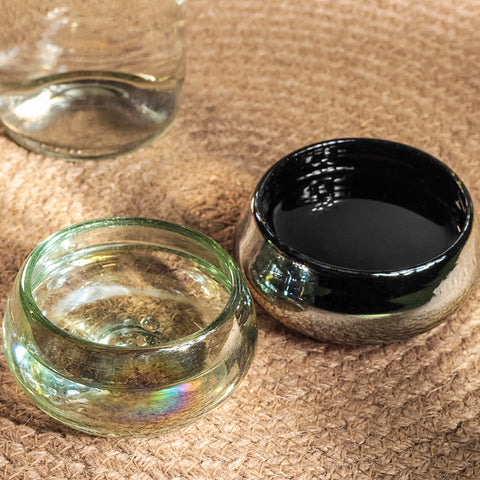 Hand-Blown Mezcal Shot Glasses – Clear & Black | Set of 4 | 2 oz - MEXTEQUIL