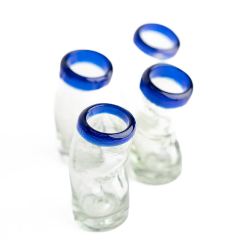 Hand Blown Shot Glasses - Set of 4 - 2 Oz (Bent) - MEXTEQUIL: MEXICRAFT IMPORTS LLC