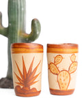 Terracotta Shot Glasses - Set of 4 - 2 Oz (Mexican Icons) - MEXTEQUIL: MEXICRAFT IMPORTS LLC