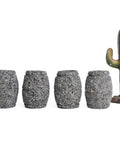 Stone Shot Glasses - Set of 4 - 1.5 Oz (Barrel) - MEXTEQUIL: MEXICRAFT IMPORTS LLC