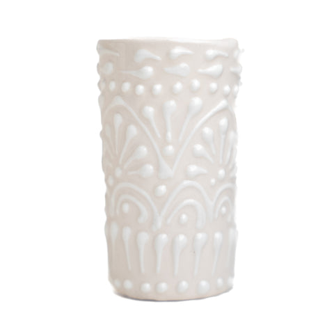 Talavera Shot Glasses - Set of 4 - 2 Oz (White Lace) - MEXTEQUIL: MEXICRAFT IMPORTS LLC