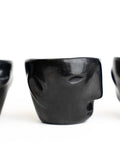 Black Clay Mexican Shot Glasses - Set of 4 - 2 Oz (Faces) - MEXTEQUIL: MEXICRAFT IMPORTS LLC