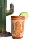 Terracotta Shot Glasses - Set of 4 - 2 Oz (Mexican Icons) - MEXTEQUIL: MEXICRAFT IMPORTS LLC