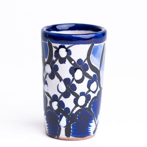 Talavera Shot Glasses - Set of 4 - 2 Oz (Classic Blue) - MEXTEQUIL: MEXICRAFT IMPORTS LLC