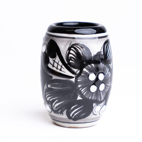 Talavera Shot Glasses - Set of 4 - 2 Oz (Black Barrel) - MEXTEQUIL: MEXICRAFT IMPORTS LLC