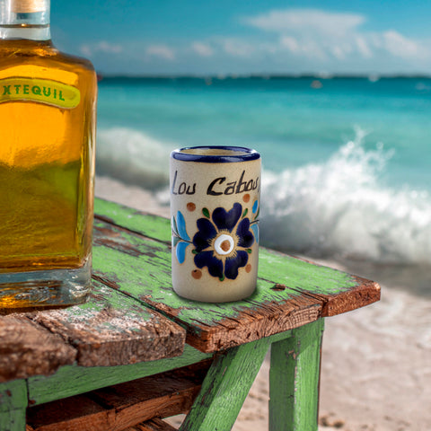 Vasos tequileros de cerámica alta temperatura - Set  de 4 - 60 mL - Colección Playa - Los Cabos