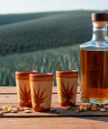 Handcrafted Canelo Clay Terracotta Shot Glasses – Agave | Set of 4 | 2 oz - MEXTEQUIL