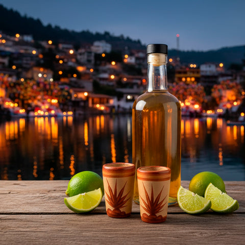 Handcrafted Canelo Clay Terracotta Shot Glasses – Agave | Set of 4 | 2 oz - MEXTEQUIL