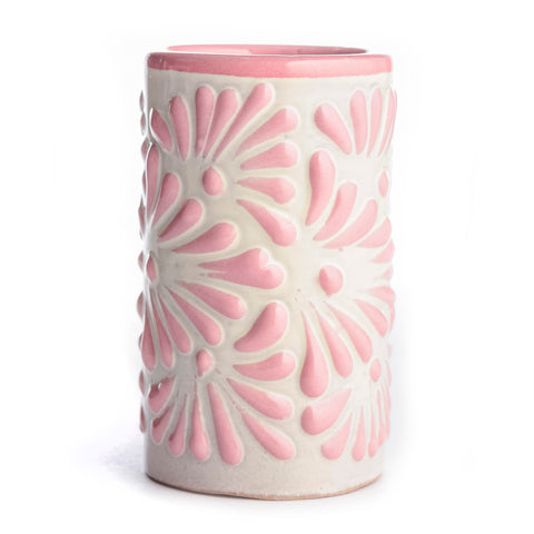 Vasos tequileros de Cerámica Talavera - Set de 4 - 60 mL - Plumeado Rosa
