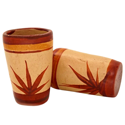 Terracotta Shot Glasses - Set of 4 - 2 Oz (Agave) - MEXTEQUIL: MEXICRAFT IMPORTS LLC