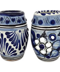 Talavera Shot Glasses - Set of 4 - 2 Oz (Blue Barrel) - MEXTEQUIL: MEXICRAFT IMPORTS LLC