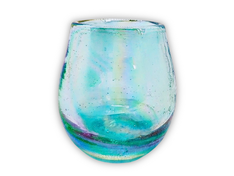 Hand Blown Shot Glasses - Set of 4 - 2 Oz (Barrel Aqua) - MEXTEQUIL: MEXICRAFT IMPORTS LLC