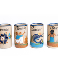 Ceramic Tequila Shot Glasses - Set of 4 - 2 Oz - Beach Collection (Cancun) - MEXTEQUIL: MEXICRAFT IMPORTS LLC