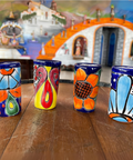 Talavera Shot Glasses - Set of 4 - 2 Oz (Flowers) - MEXTEQUIL: MEXICRAFT IMPORTS LLC