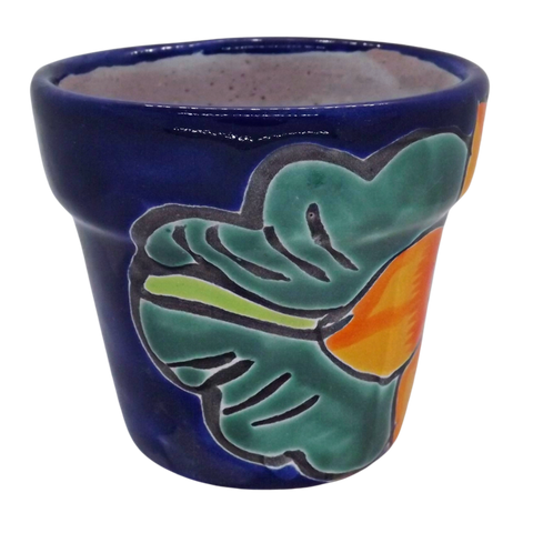 Talavera Hand-Painted Pottery Planters - Set of 3 (Sunflowers 3.1") - MEXTEQUIL: MEXICRAFT IMPORTS LLC