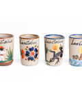 Ceramic Tequila Shot Glasses - Set of 4 - 2 Oz - Beach Collection (Los Cabos) - MEXTEQUIL: MEXICRAFT IMPORTS LLC