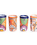 Talavera Shot Glasses - Set of 4 - 2 Oz (Orange) - MEXTEQUIL: MEXICRAFT IMPORTS LLC