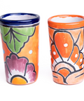 Talavera Shot Glasses - Set of 4 - 2 Oz (Orange) - MEXTEQUIL: MEXICRAFT IMPORTS LLC