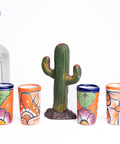 Talavera Shot Glasses - Set of 4 - 2 Oz (Orange) - MEXTEQUIL: MEXICRAFT IMPORTS LLC