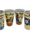 Ceramic Tequila Shot Glasses - Set of 4 - 2 Oz - Beach Collection (Riviera Maya) - MEXTEQUIL: MEXICRAFT IMPORTS LLC