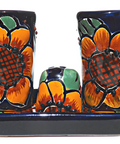 Talavera Set of 2 Shot Glasses, Salt & Tray - 2 Oz (Sunflower) - MEXTEQUIL: MEXICRAFT IMPORTS LLC