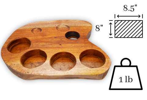 MEXTEQUIL - Tequila Tray of Wooden Tray for 4 Shot Glasses (Without Shot Glasses) - MEXTEQUIL: MEXICRAFT IMPORTS LLC